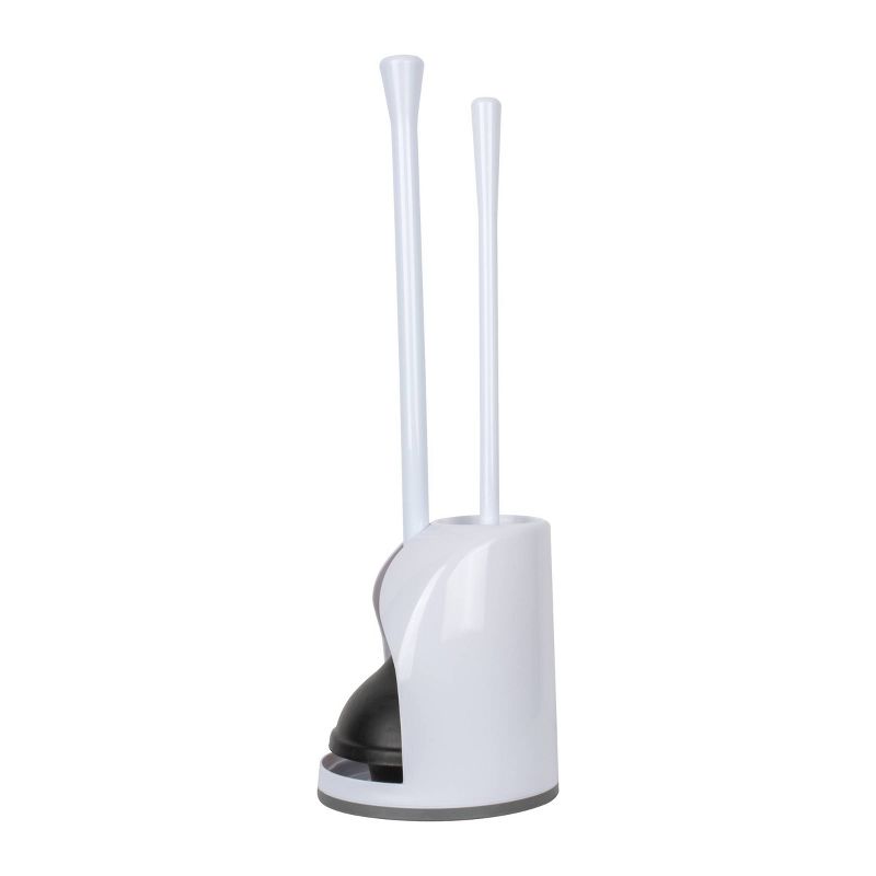 Casabella Combo Bowl Brush and Plunger Set - White