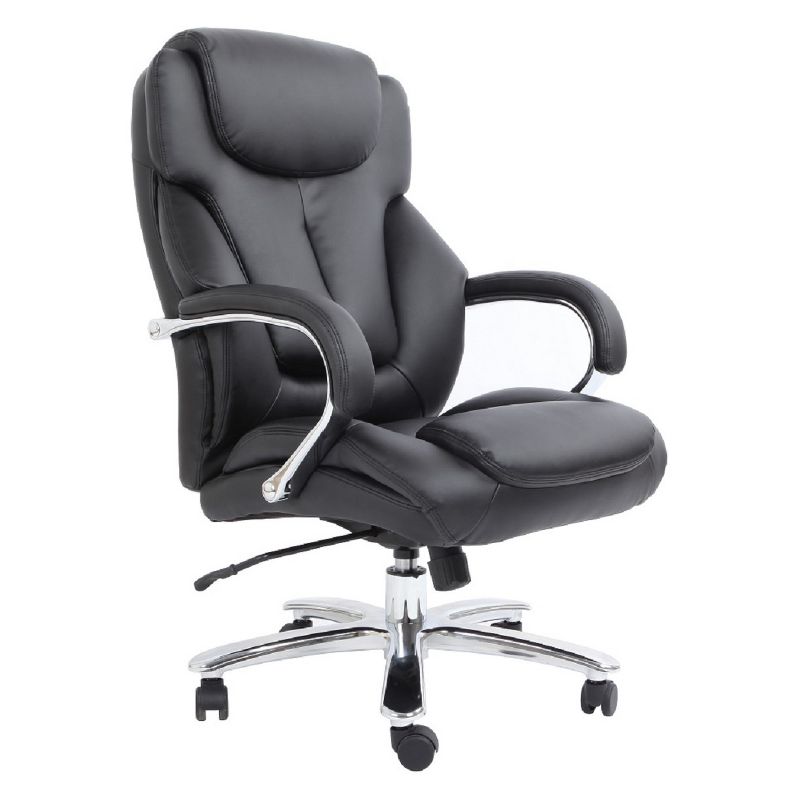 Admiral III Big and Tall Executive Leather Chair Black - OneSpace