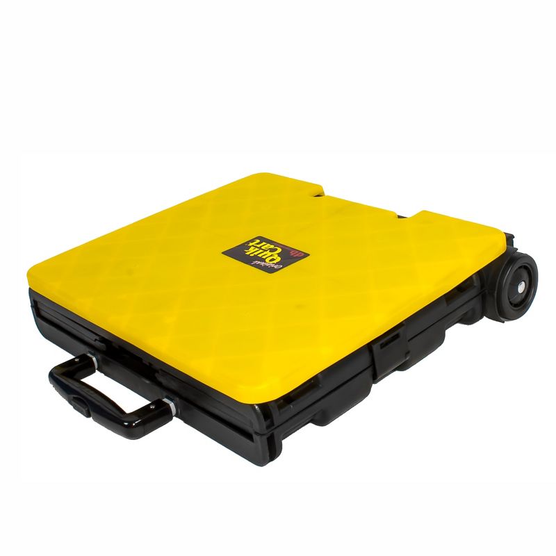 dbest products Heavy Duty Collapsible Plastic Original Quik Cart with Handle and Rubber Wheels for Portable Storage and Organization, Black