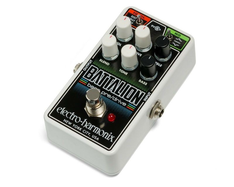 New Electro-Harmonix EHX Nano Battalion Bass Preamp DI Pedal w/ Power supply