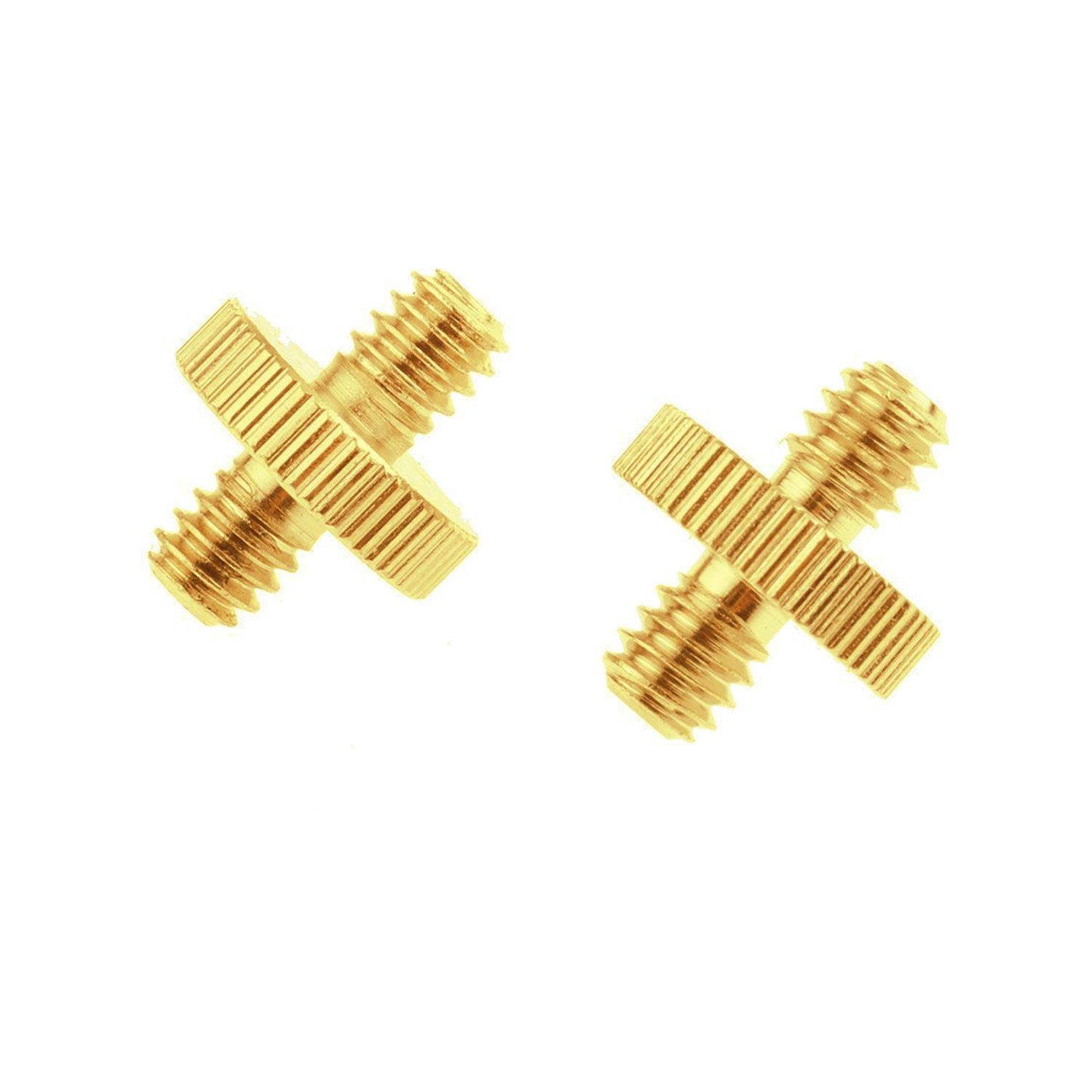 MegaGear Threaded Metal Screw Adapter for Tripod Monopod Ballhead Light Stand (1/4" to 1/4" Threaded) - (2-Pack)