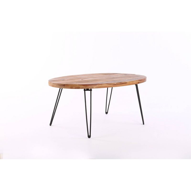 44" Hayward Oval Coffee Table Brown/Black - Summerland Home