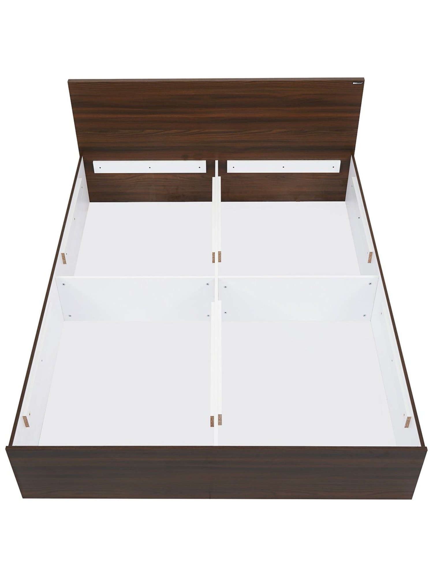 Nilkamal Arthur Walnut Brown Engineered Wood Queen Bed with Storage