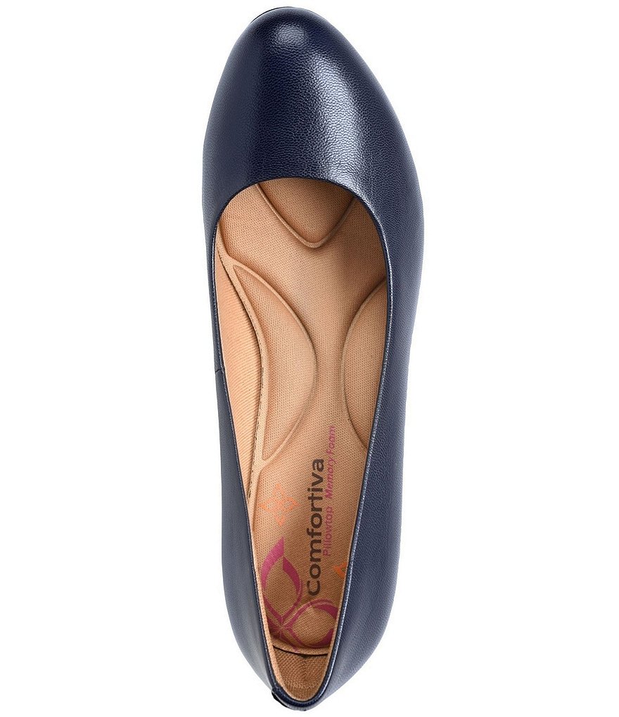 Comfortiva Amora Leather Block Heel Pumps