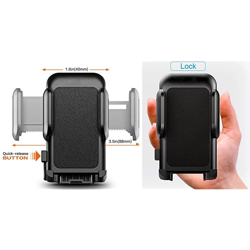 Car Cell Phone CD Slot Mount Adjustable 360 Rotation Stand Holder Three-Side Grips Design One Touch Clamp Compatible with iPhone Galaxy Note Pixel Universal (CD Slot Mount)