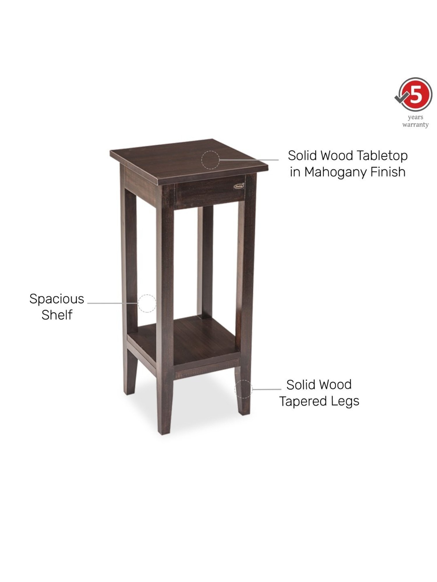 Durian Jive Red Solid Wood End Table