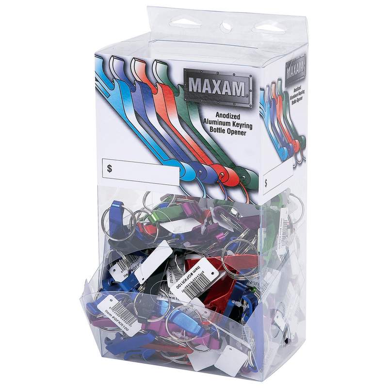 Maxam® 100pc Bottle Opener Keychains in Countertop Display