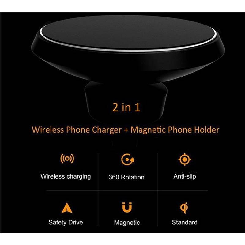 Wireless QI Car Charger Magnetic Air Vent Mount