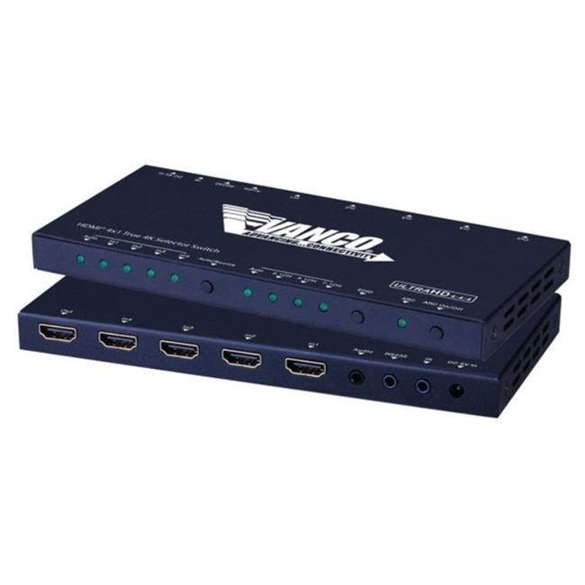 Vanco HDMISW41 4 x 1 in. DMI True 4K Selector Switch with ARC & HDR