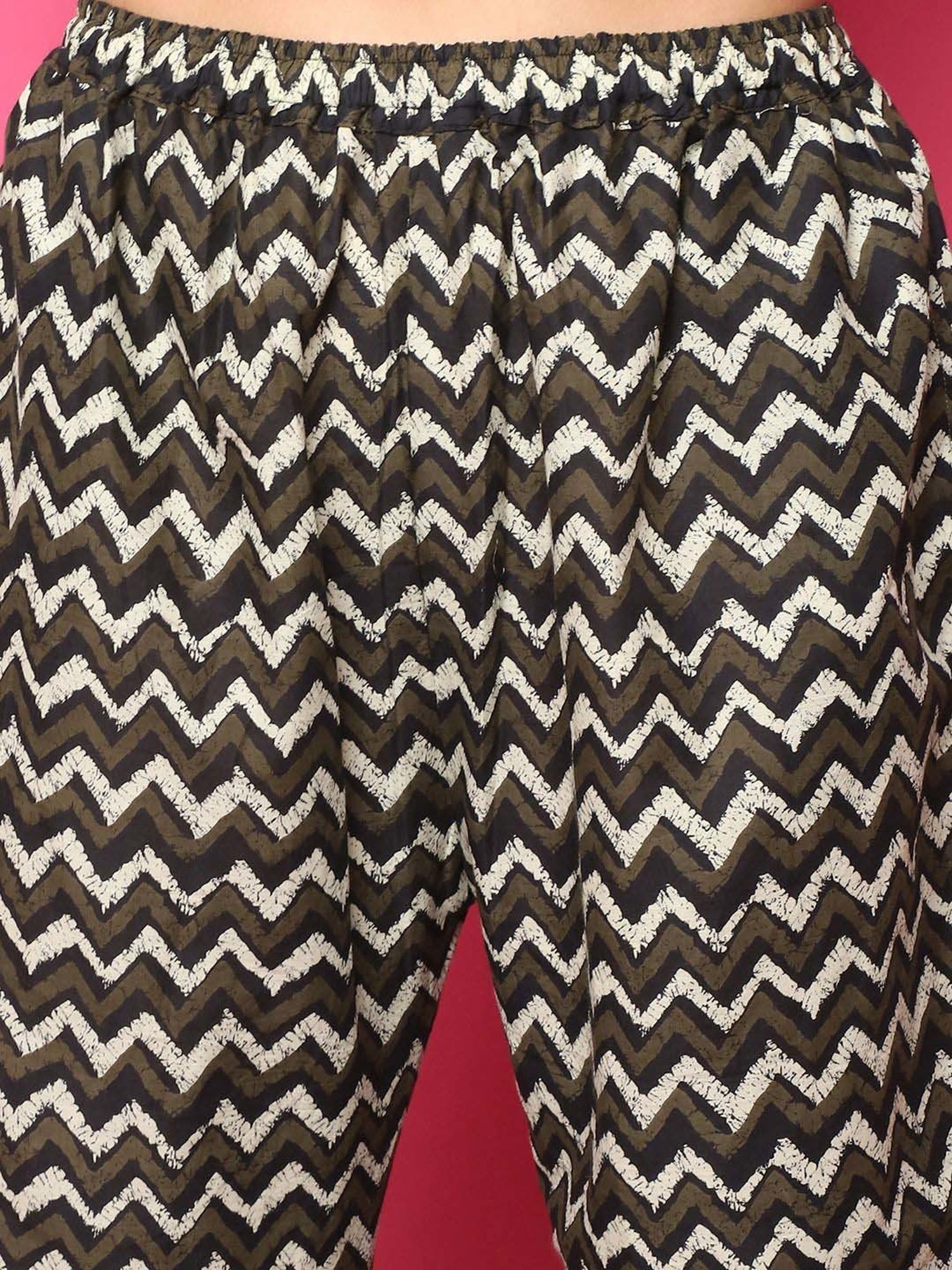 TAG 7 Brown Cotton Printed Top Pyjamas Set