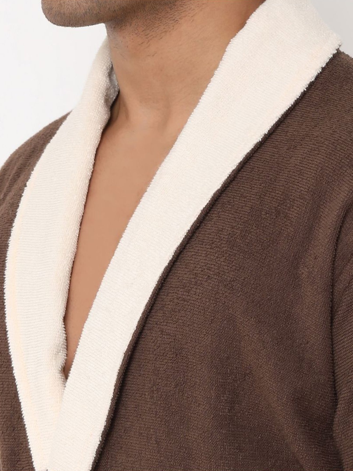 Spaces Cloudz Solid Brown Cotton Bathrobes