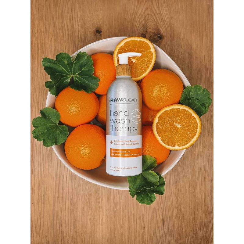 Raw Sugar Exfoliating Hand Wash Therapy Geranium + Sweet Orange Oil - 12 fl oz