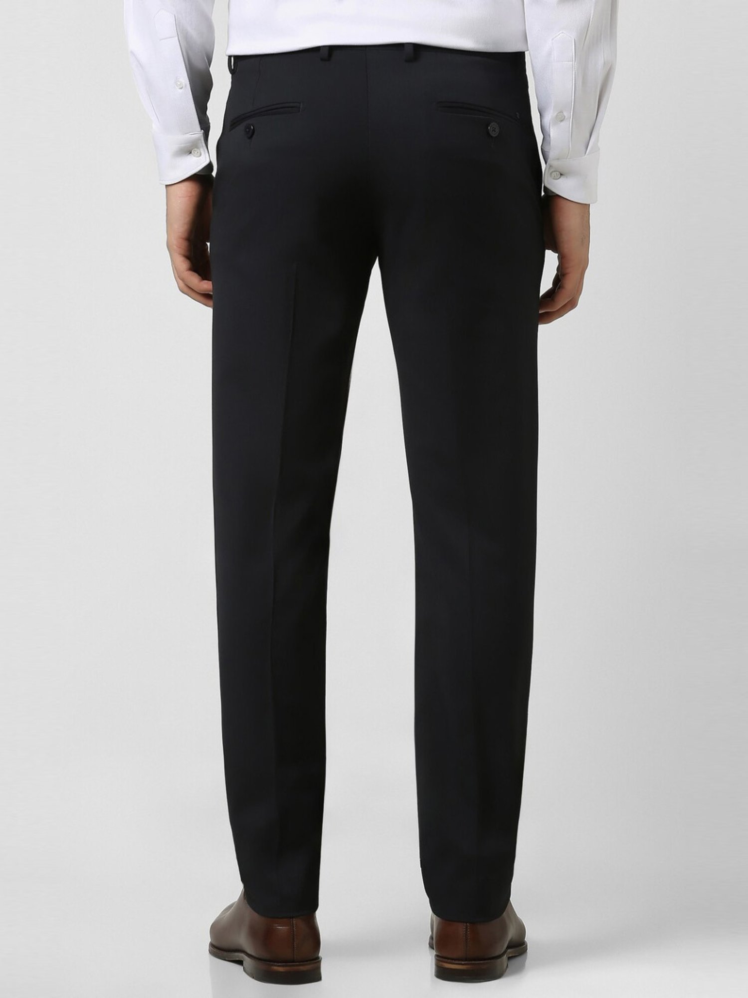Van Heusen Black Slim Fit Texture Trousers