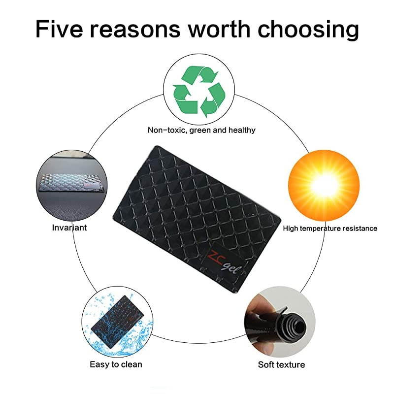 Sticky Dash Pad (4 Pack), Removable and Traceless Car Dashboard Mat with Heat Resistant, Sticky Non-Slip Dashboard Gel Pad for Cell Phone, Sunglasses, Keys, Coins and More