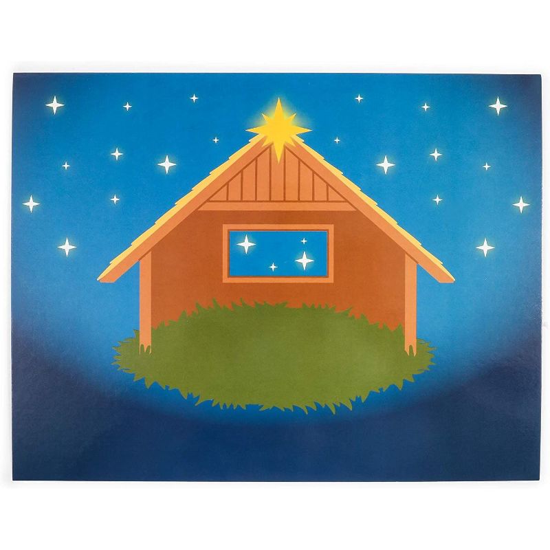 12-Pack Make a Nativity Scene Stickers for Kids Christmas Education Party Arts & Crafts (8.5 x 11)