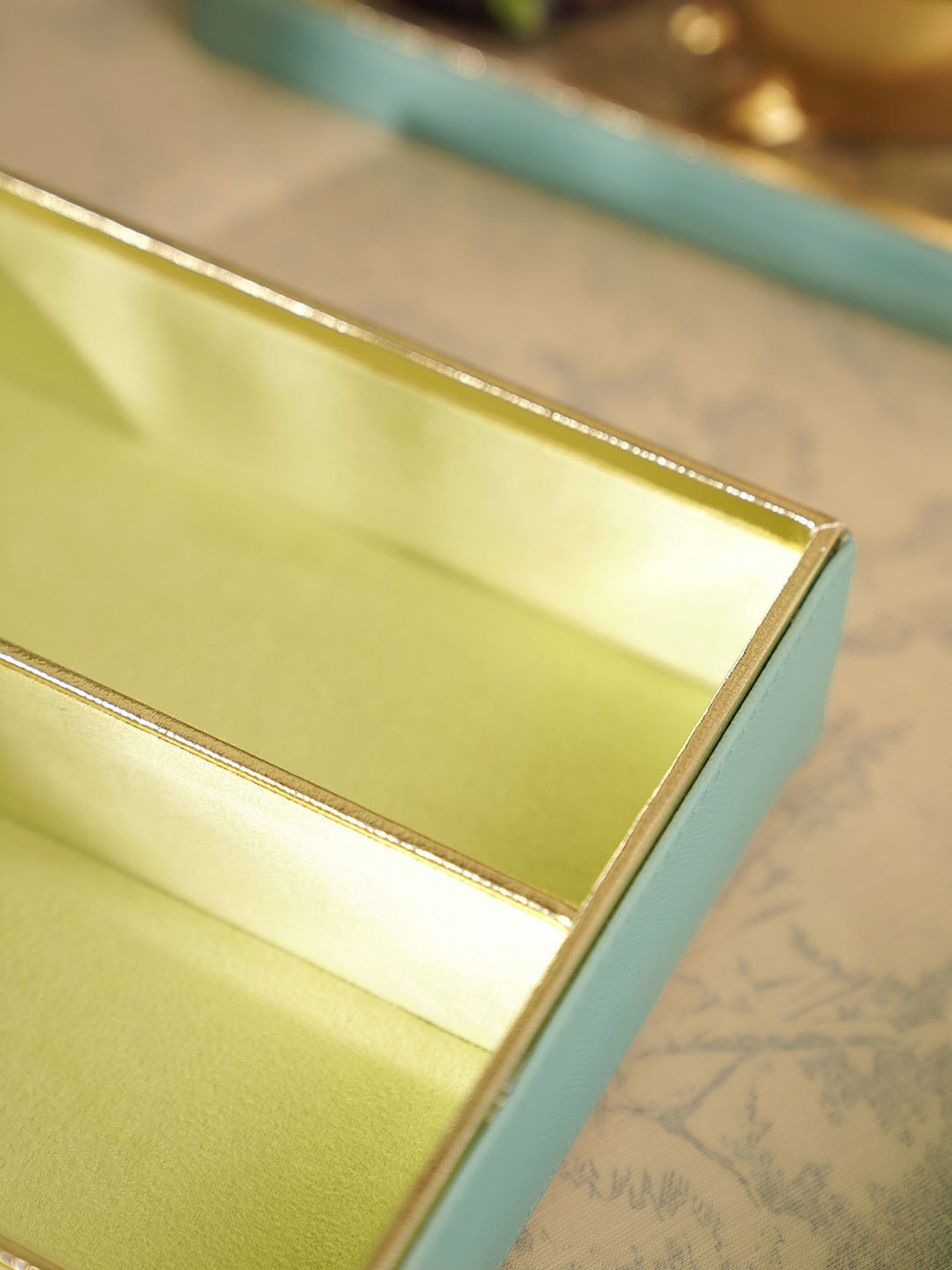 Pure Home and Living Blue Faux Leather Organisers