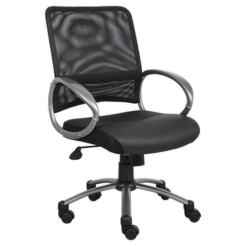 Mesh Back with Pewter Finish Task Chair Black - Boss Office Products