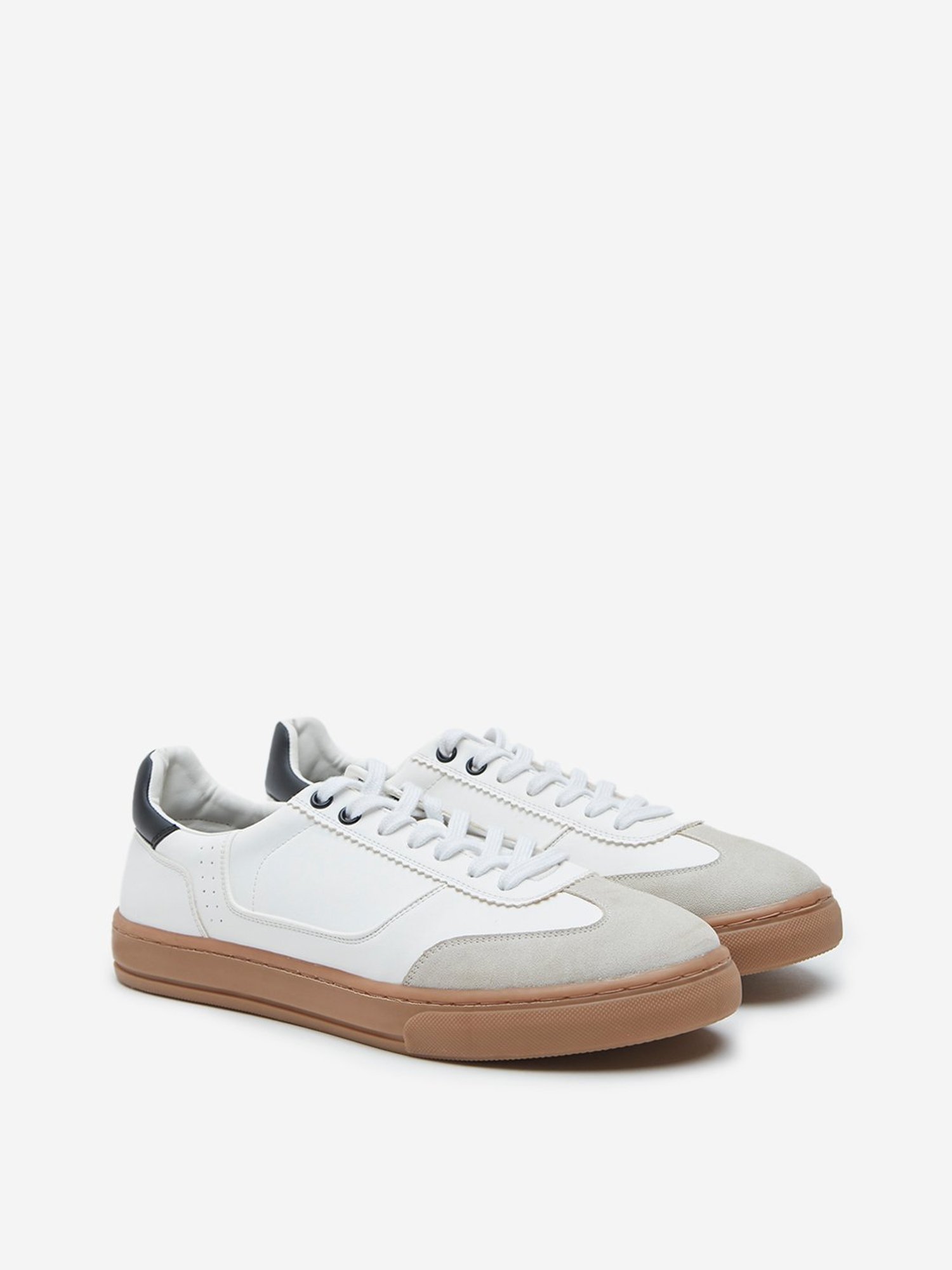 SOLEPLAY by Westside White Colourblocked Low-Top Sneakers