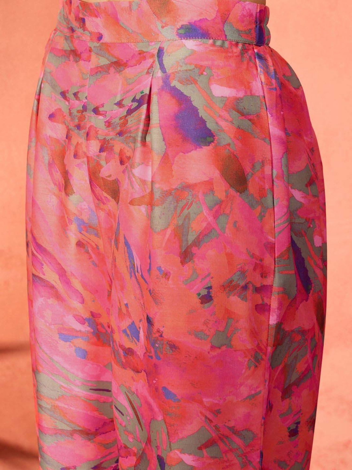 Inweave Pink Printed Top & Pant Set