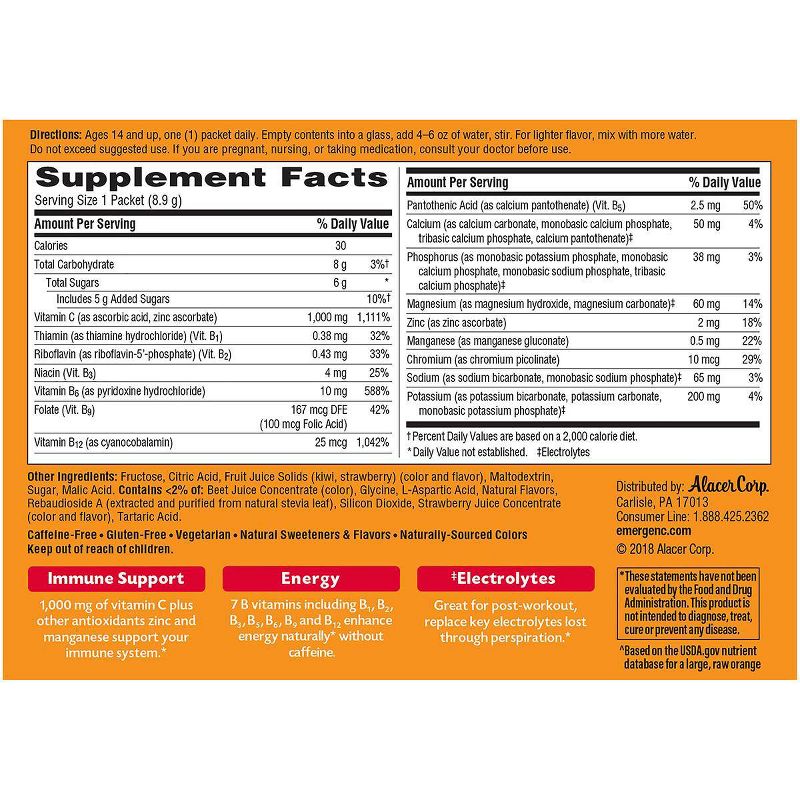 Emergen-C Vitamin C Dietary Supplement Drink Mix - Strawberry Kiwi - 30ct