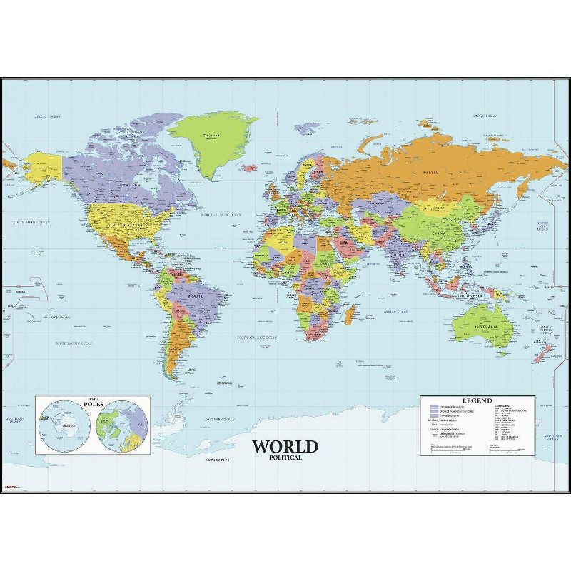 Dry Erase Map Of The World Peel and Stick Giant Wall Decal - RoomMates