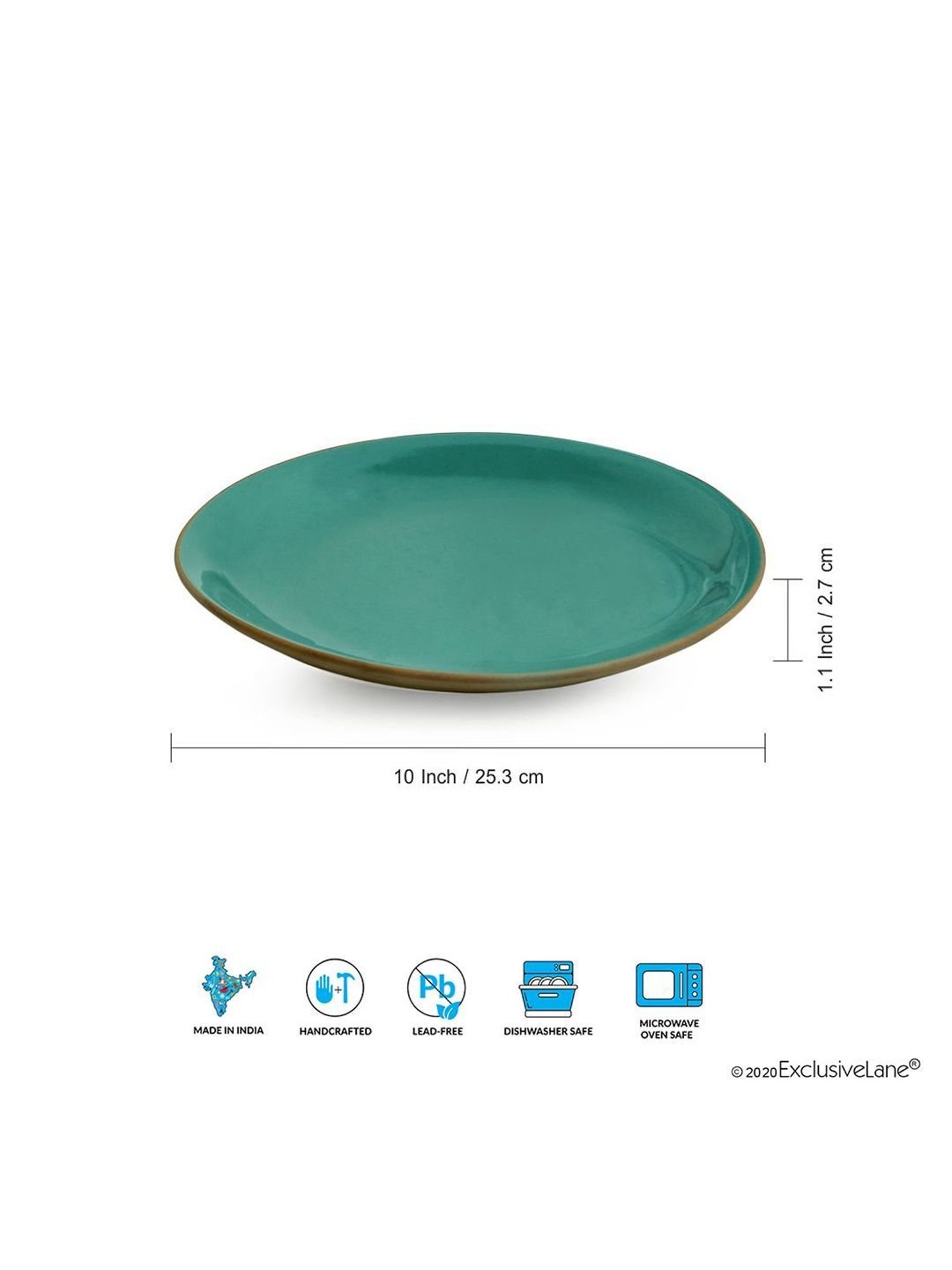 Pure Home and Living Transparent Glass Textured Dinner Plates