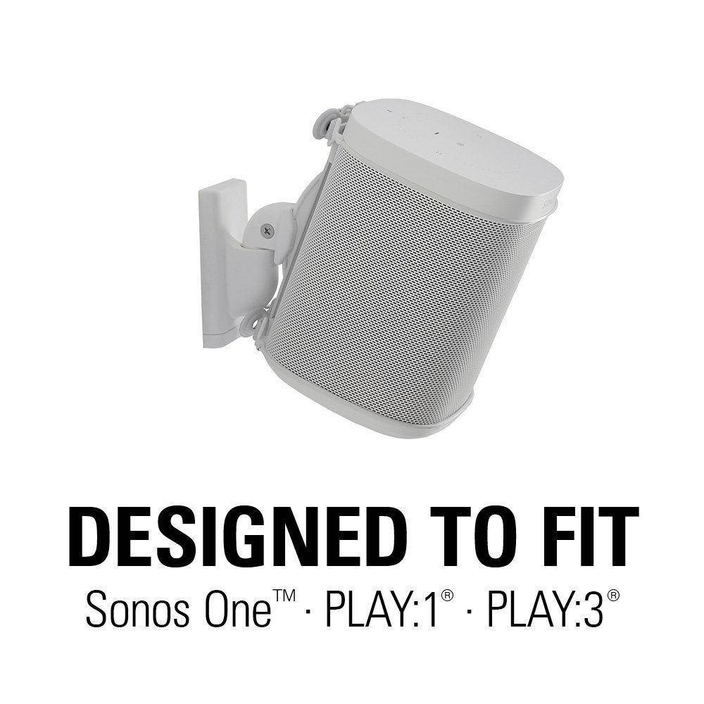 Sanus Wireless Speaker Swivel and Tilt Wall Mount for Sonos ONE, PLAY:1, and PLAY:3 - Each (White)