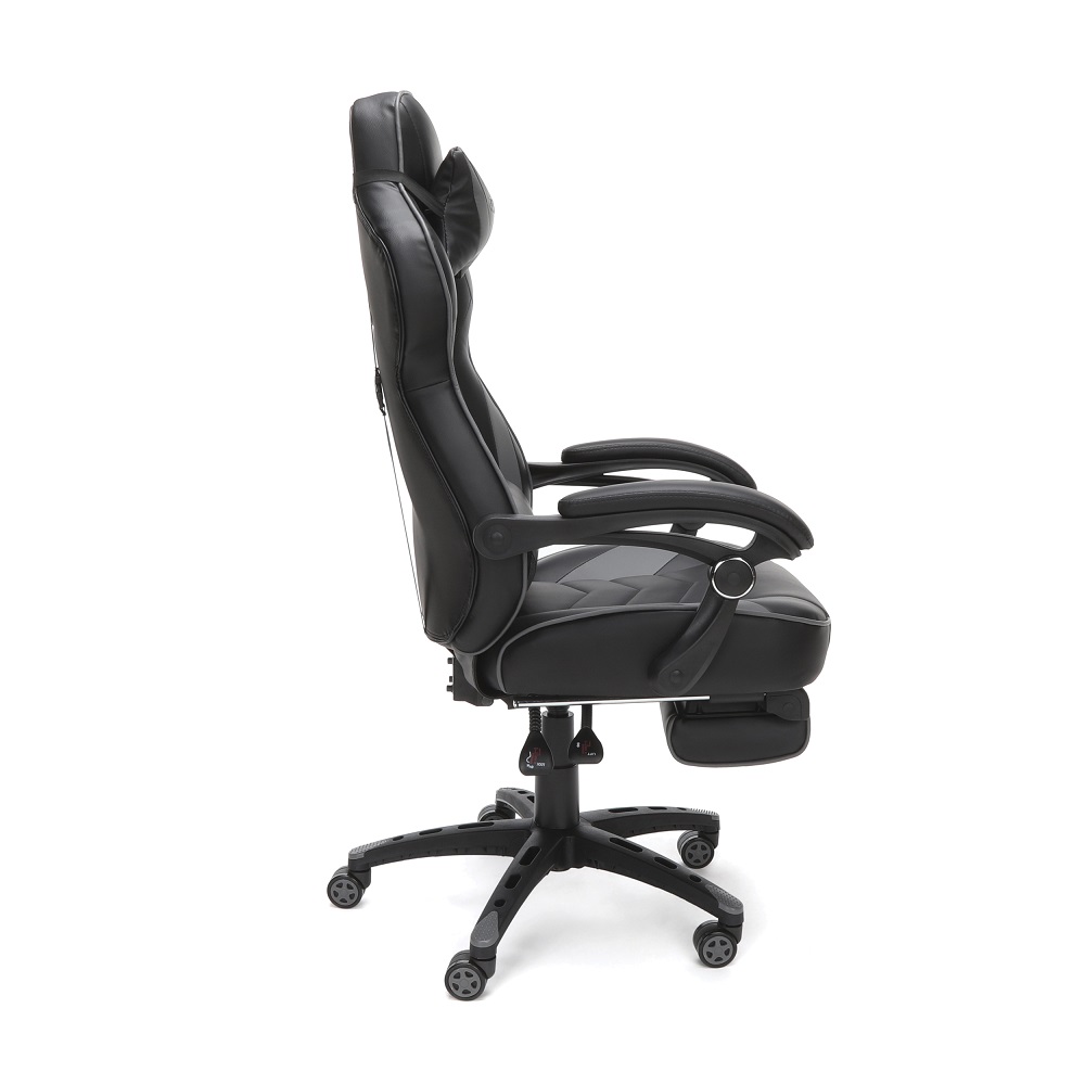 RESPAWN 110 Racing Style Gaming Chair, Reclining Ergonomic Leather Chair with Footrest, in White (RSP-110-WHT)