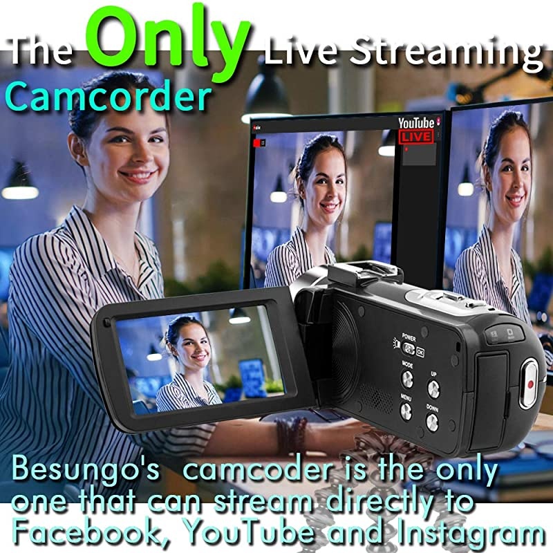 Full Upgrade?  Ultra HD Video Camera Camcorder with Powerful Microphone 1080P Vlogging Camera YouTube Digital Recorder Camera,Lens Hood, Battery Charger