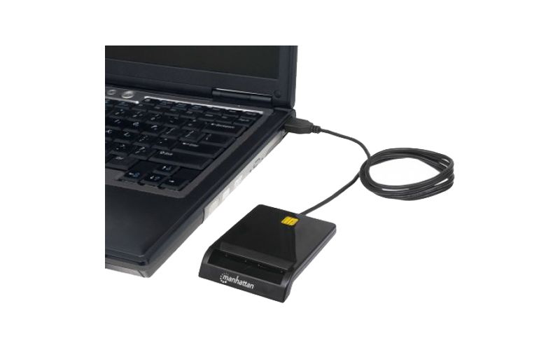 Manhattan Smart Card Reader - USB - Contact Reader - External - Compatible with Contact Smart Cards