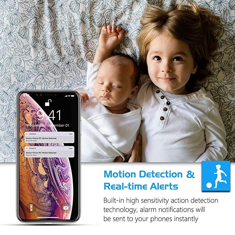 Security Camera Pet WiFi Camera -  1536P Indoor Wireless IP Camera Full HD 3MP Home Video Surveillance System with IR Night Vision, Motion Detection and Two-Way Audio - Cloud Storage