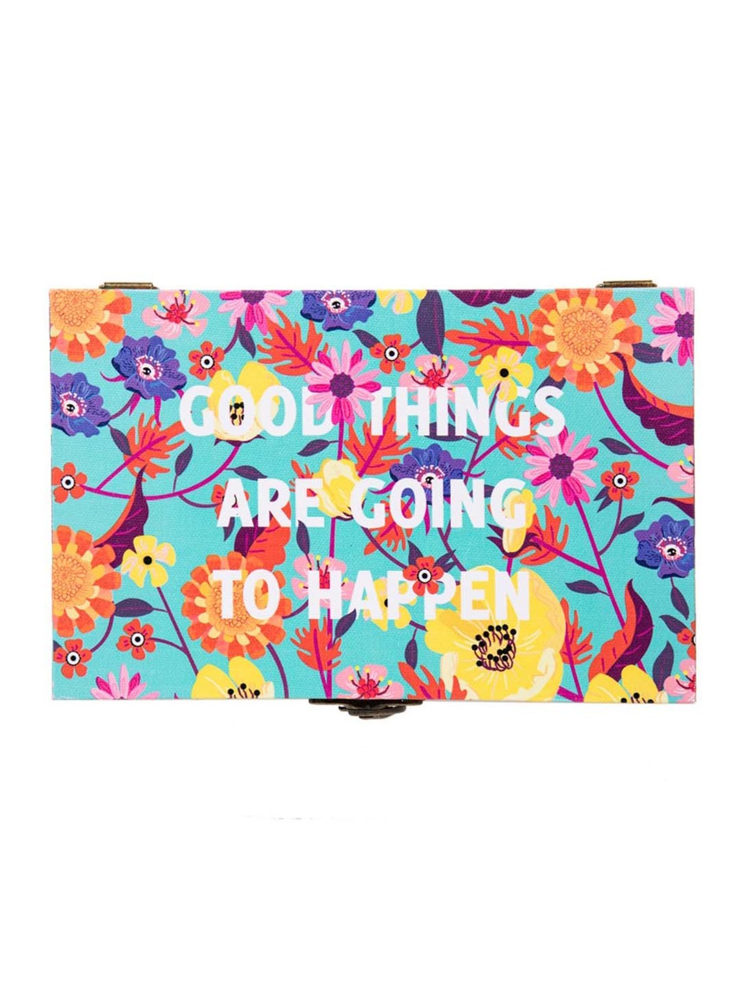 Chumbak Good Things Turquoise Storage Box - Set of 1