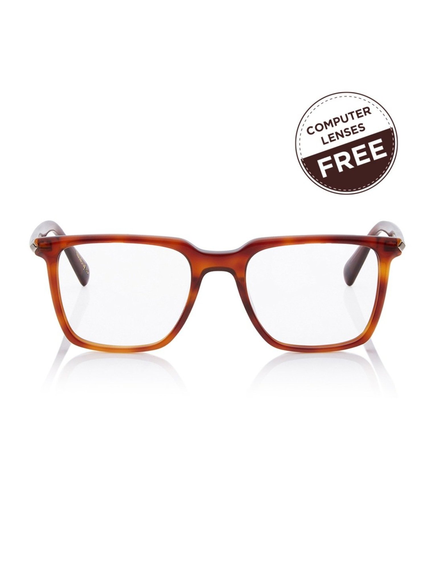 Shisen Fox Kimyou Havana Rectangular Unisex Blue Filter Computer Lenses -52 mm