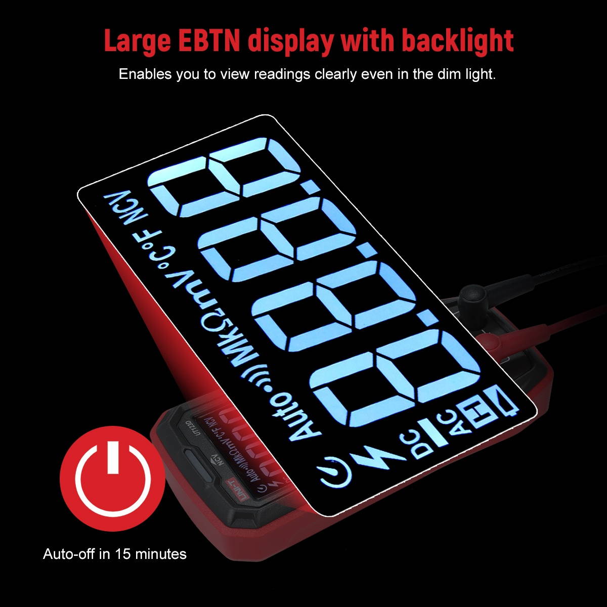 UNI-T Palm-sized Digital Multimeter AC/DC True-RMS Multimeter 4mF(4000uF) Large Capacitance Meter Auto-ranging Multi Tester with Resistance Capacitance Diode Continuity NCV Live Wire Tests