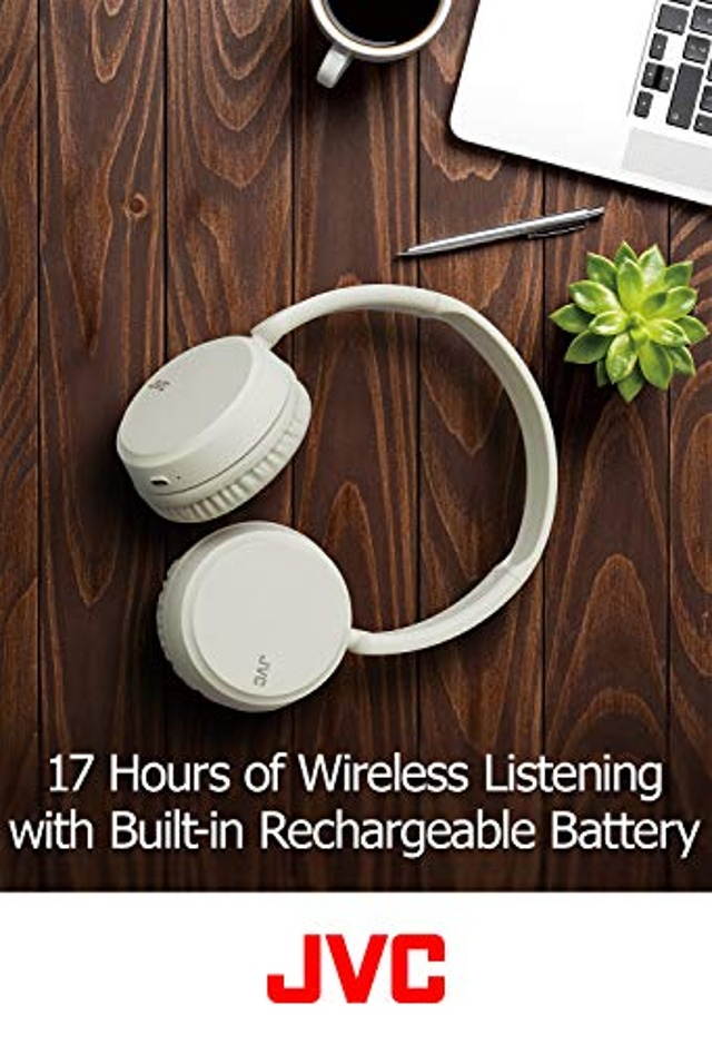 JVC Deep Bass Wireless Headphones, Bluetooth 4.1, Bass Boost Function, Voice Assistant Compatible, 17 Hour Battery Life - HAS35BTB(Black)