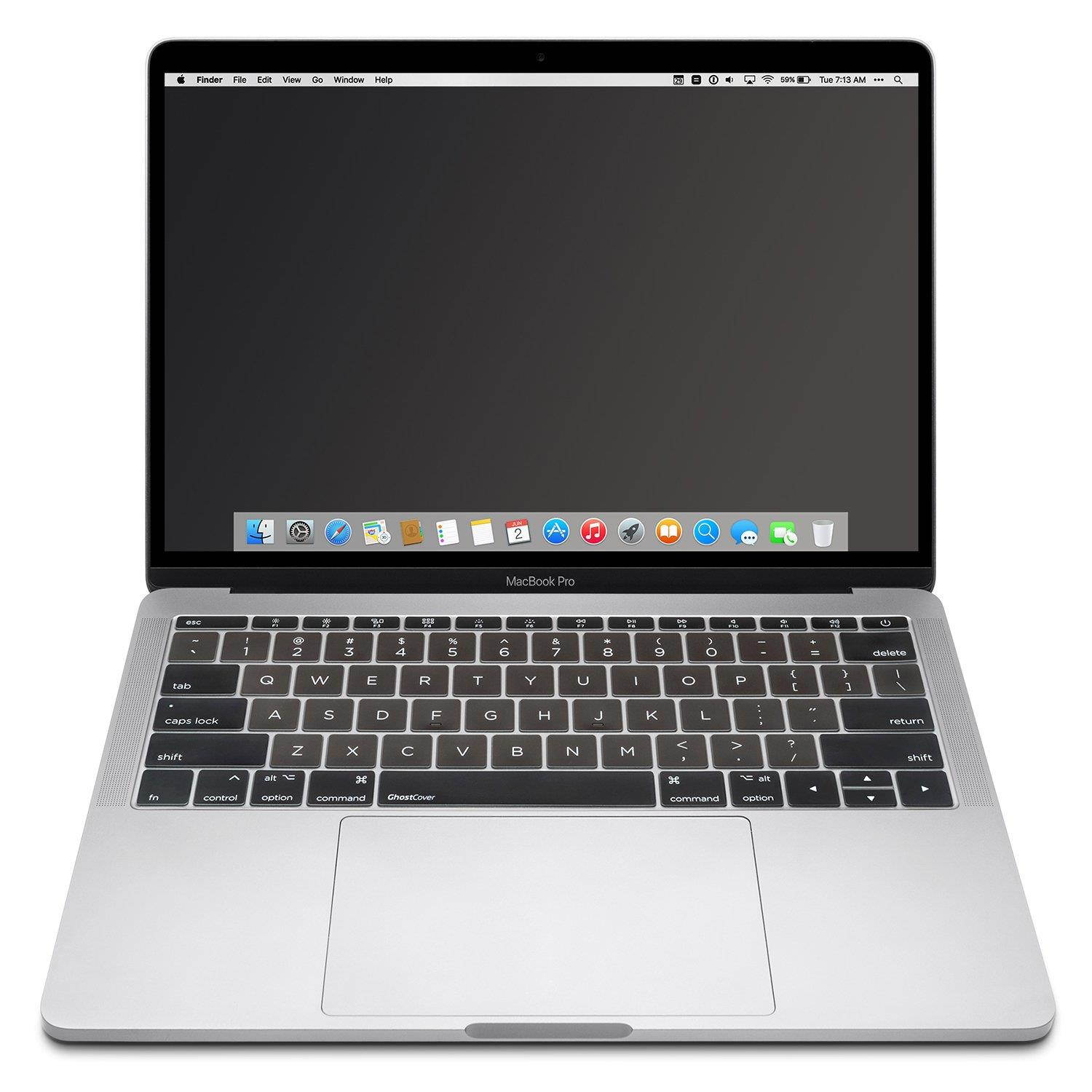 UPPERCASE GhostCover Pop Premium Ultra Thin Keyboard Protector for 2016 2017 2018 MacBook Pro with Function Keys, MacBook 12, A1708 (Espresso-Black Navy/Dark Brown)