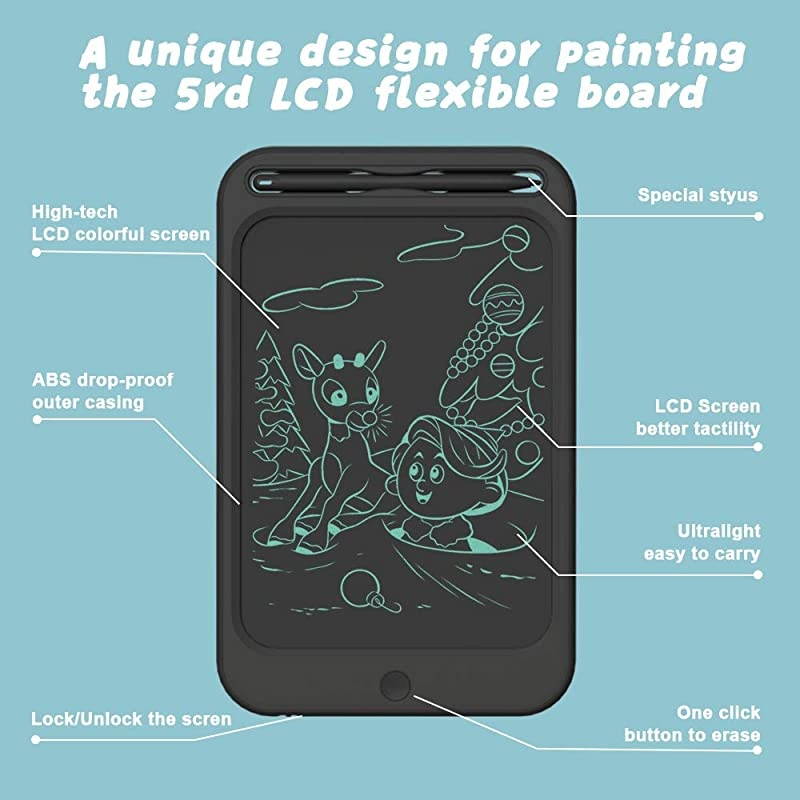 LCD Writing Tablet 10 Inches Electronic Writing Drawing Doodle Board with Memory Lock Digital Writing Pad for Kids and Adults at Home School Office