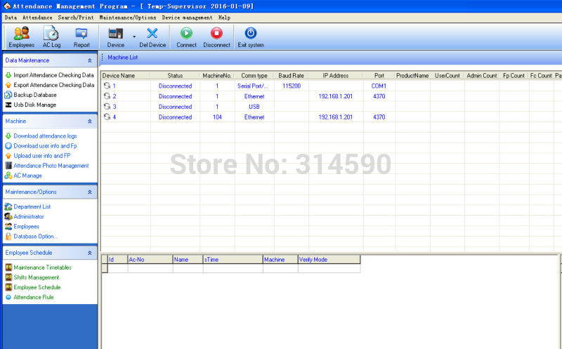 TCP/IP ZK M200plus 125Khz RFID (EM) Card Time Attendance Punch Card Time Clock