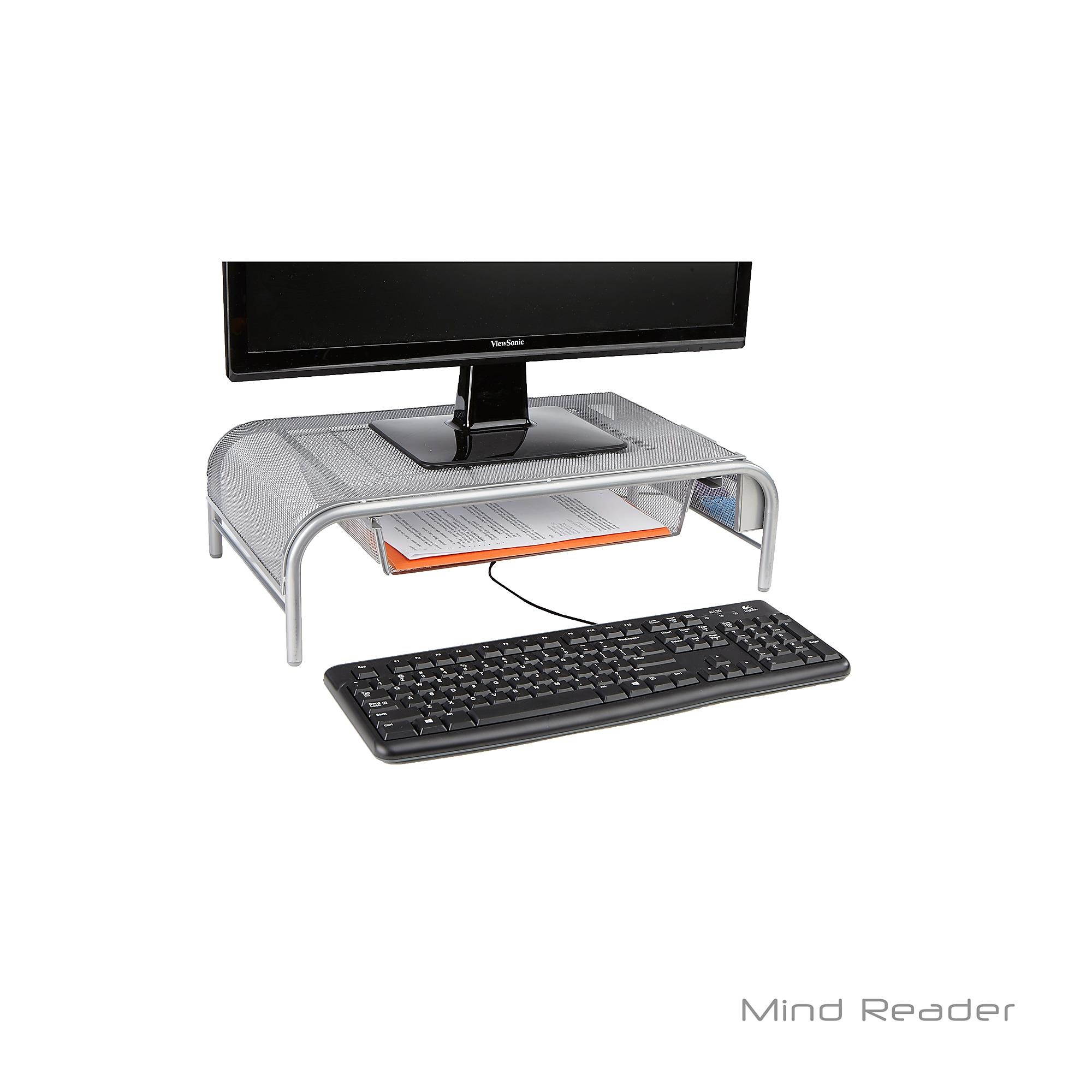 Mind Reader Metal Mesh Monitor Stand with MESHMONSTA-SIL