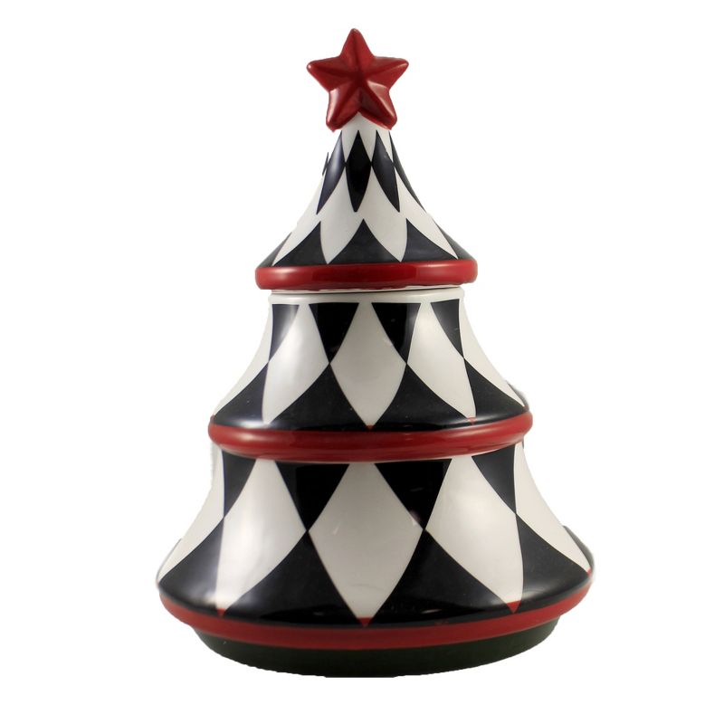 Tabletop 10.5" Harlequin Tree Candy Dish Christmas Decor K & K Interiors  -  Serving Bowls