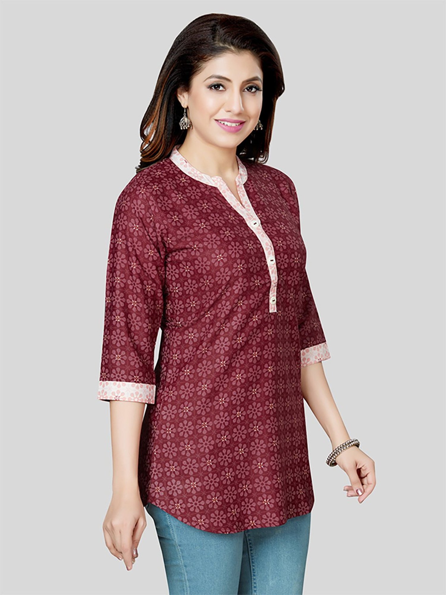 Fusion Beats Light Grey Embroidered A Line Kurta
