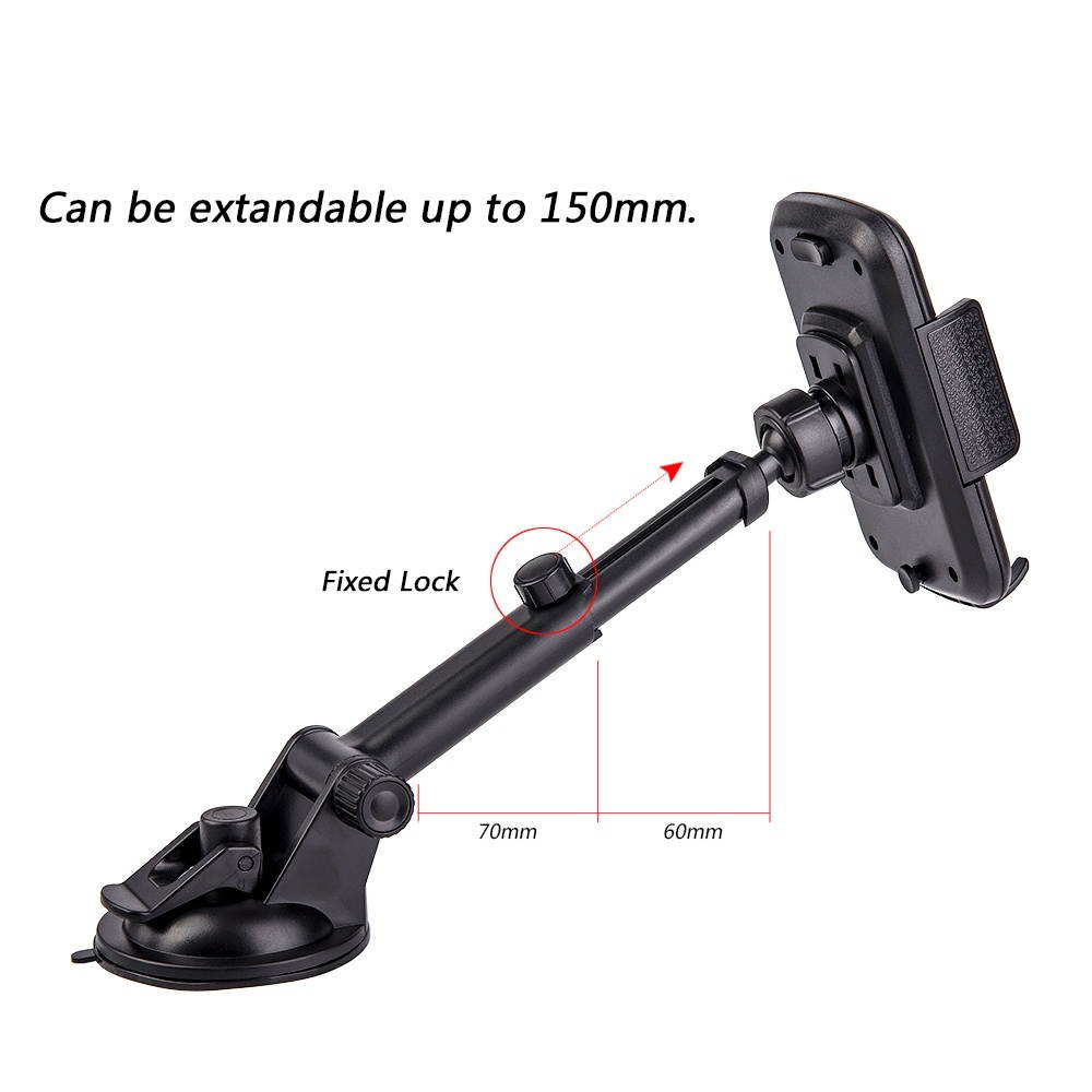 Extendable Smartphone Windshield Car Mount - Black