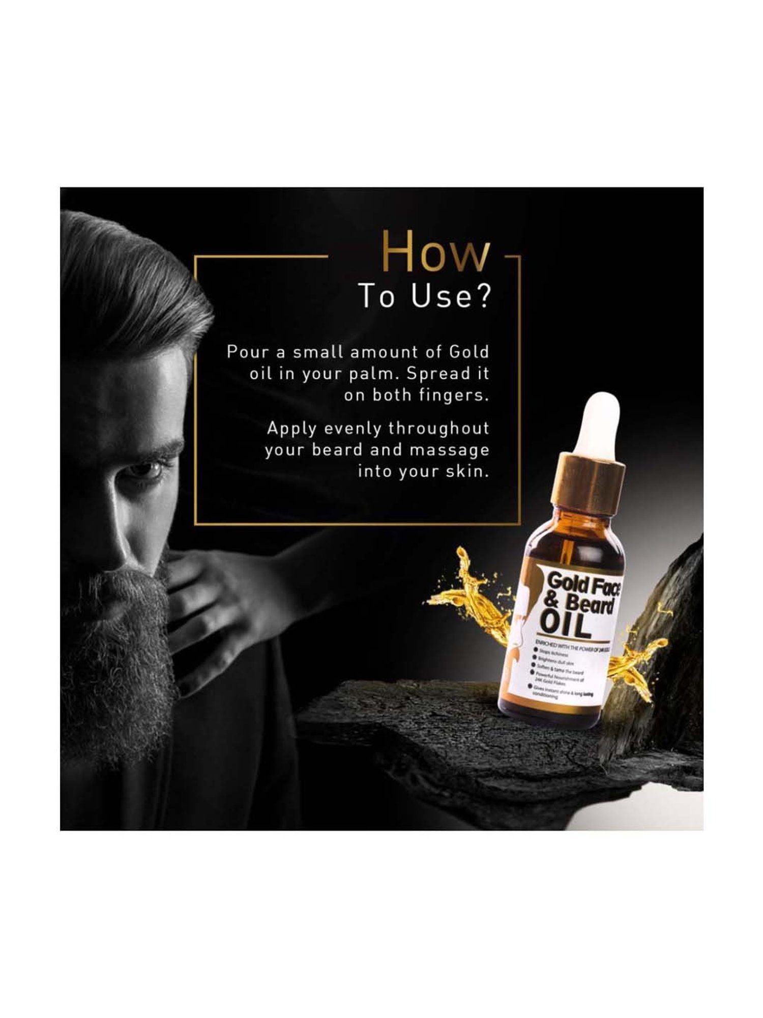 Qraa Men 24k Gold Face and Beard Oil - 30 ml