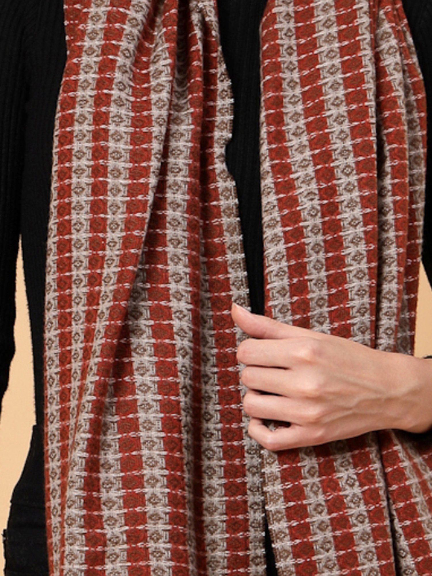 Mafadeny Rust Printed Stole
