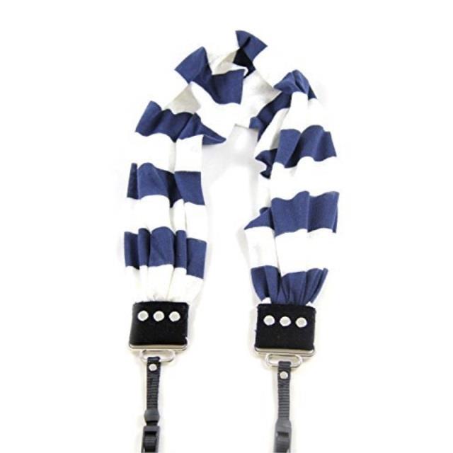 Navy Stripe Scarf Collection Camera Strap