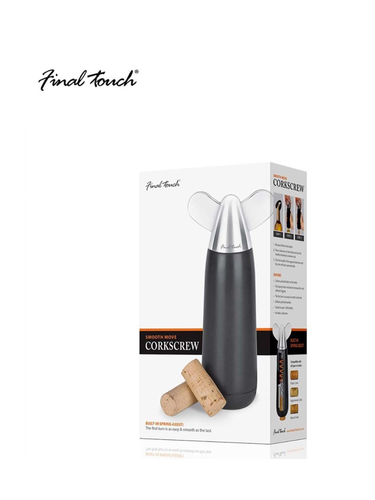 Final Touch Black Smooth Move Corkscrew