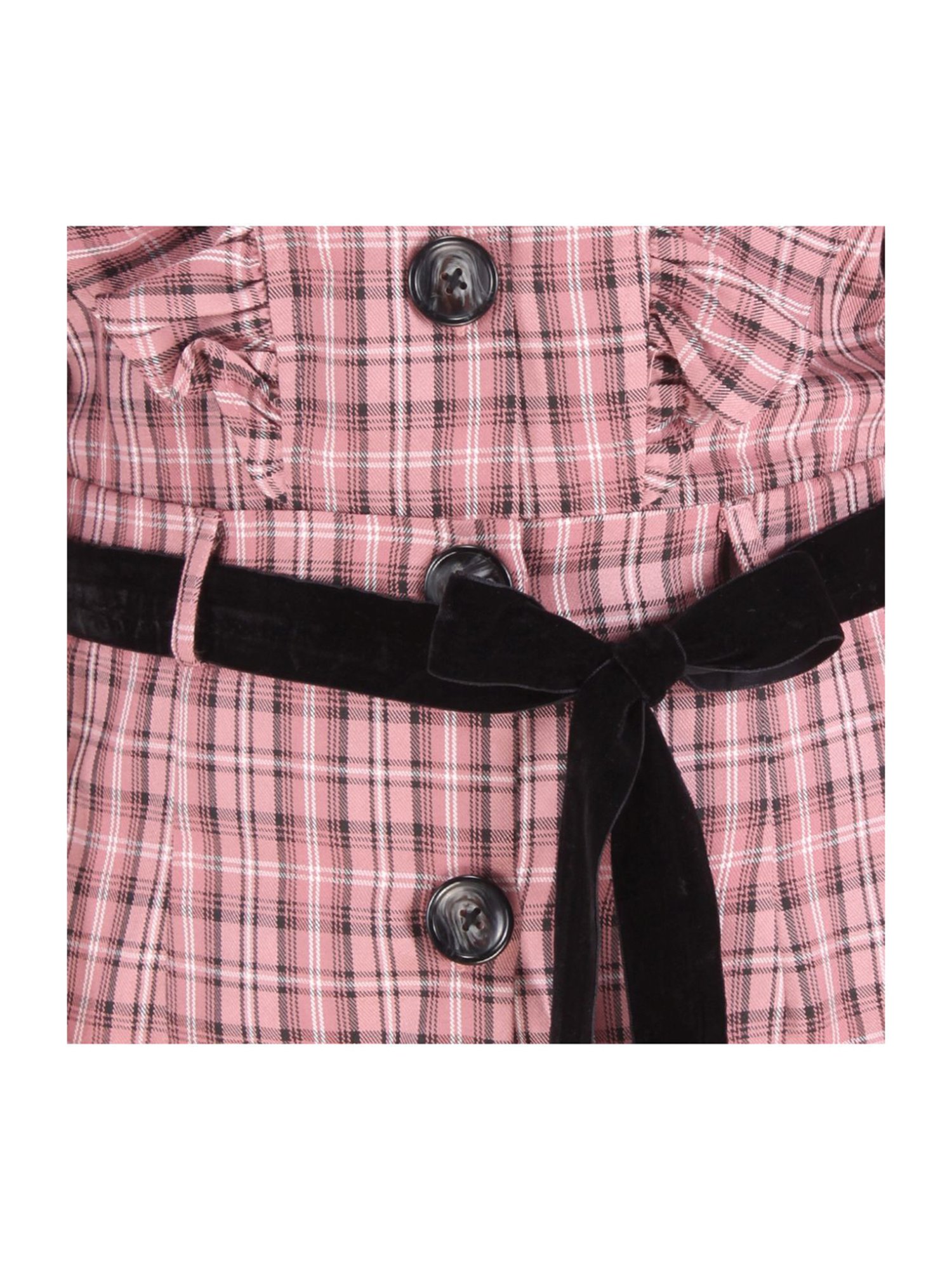 Cutecumber Kids Dusty Pink Chequered Full Sleeves Dress