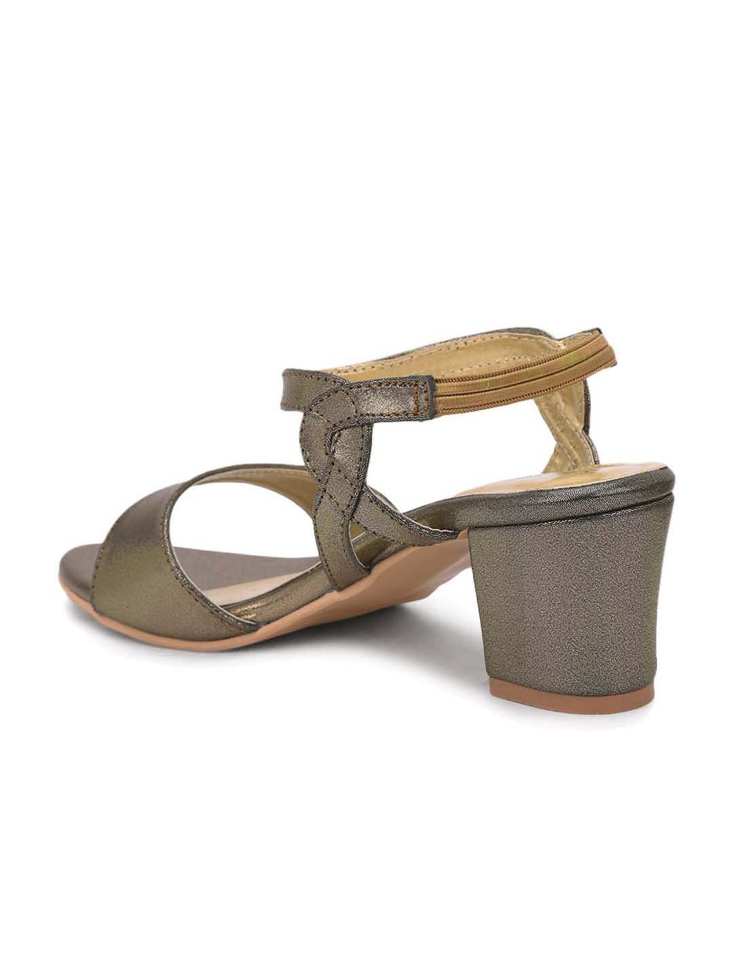 Salario Women's Antique Gold Ankle Strap Sandals