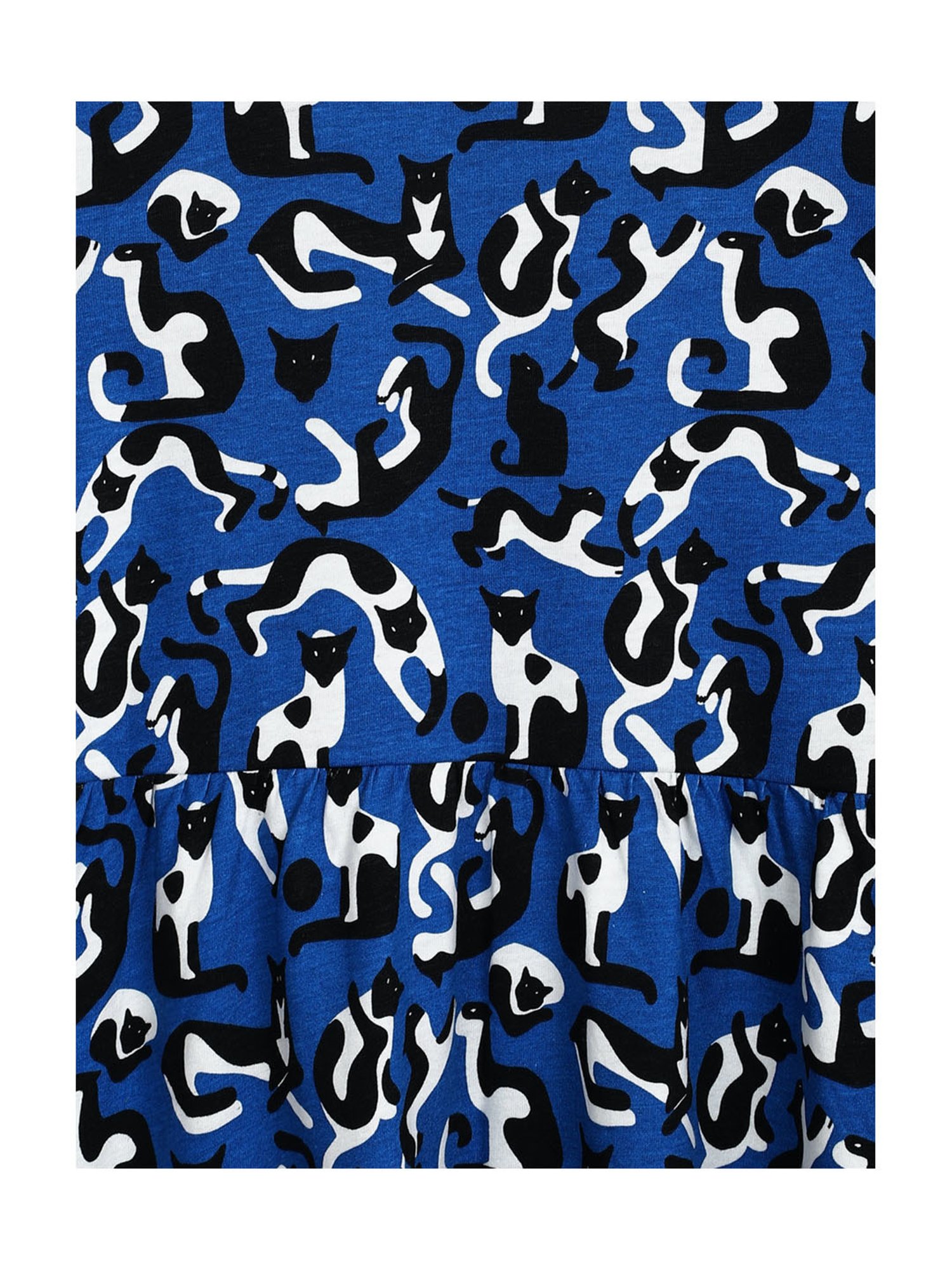 Peter England Kids Blue Printed Full Sleeves Dress