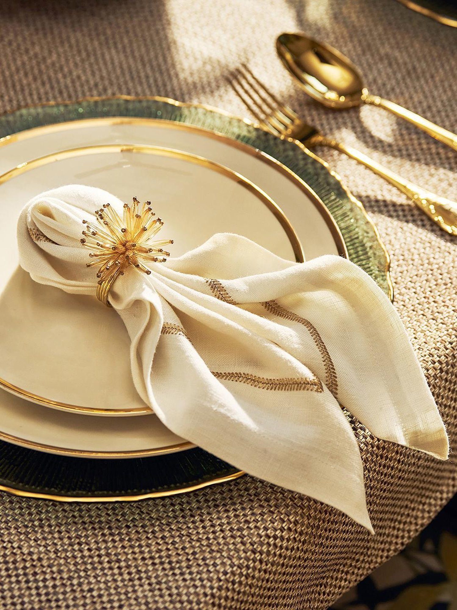 Pure Home and Living Beige Cotton Solid Table Napkins
